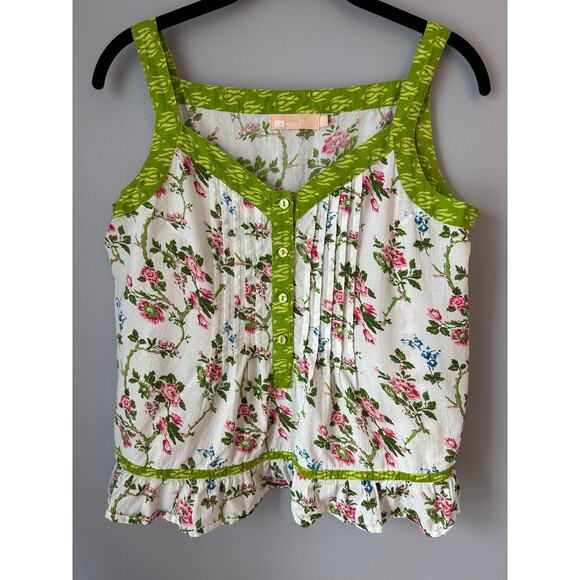 La Cera Tops - La Cera Womens Cottagecore Tank Floral Print Size small